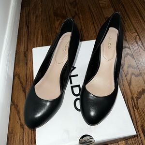 Aldo Leyni Black Wedge Shoes